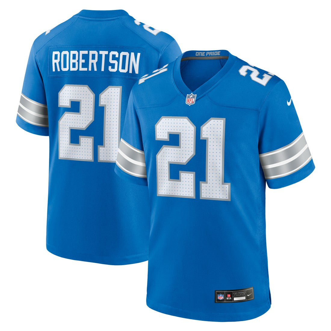 Amik Robertson Detroit Lions Game Jersey - Blue - Nike