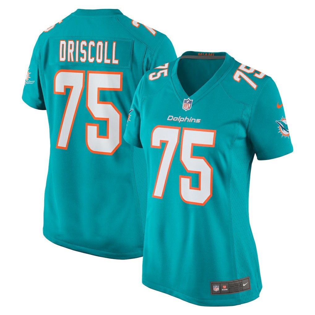 Jack Driscoll Miami Dolphins Women's Team Game Jersey - Aqua - Nike