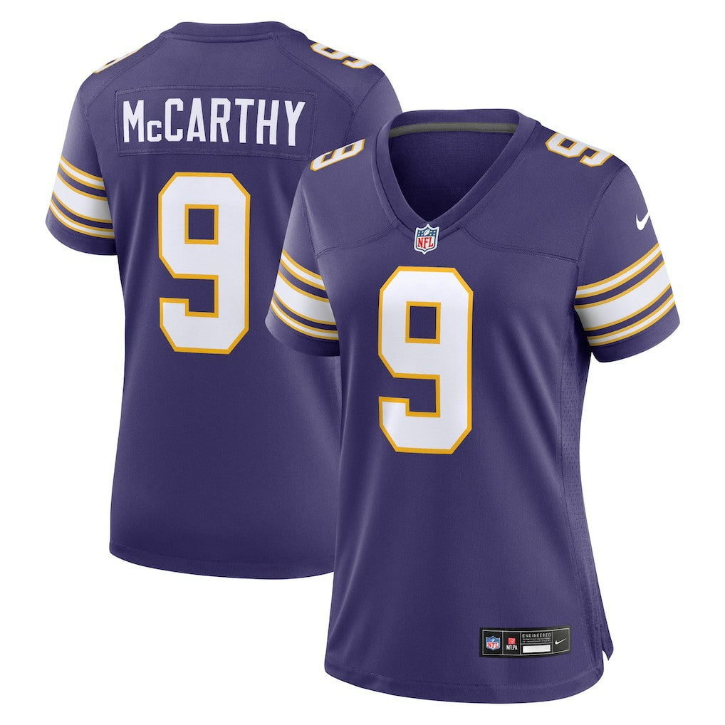 J.J. McCarthy Minnesota Vikings Women's 2nd Alternate Player Game Jersey - Purple - Nike