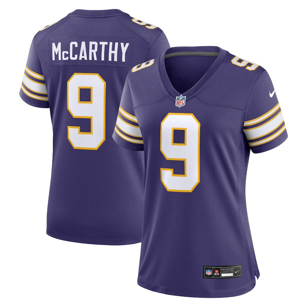 J.J. McCarthy Minnesota Vikings Women's 2nd Alternate Player Game Jersey - Purple - Nike