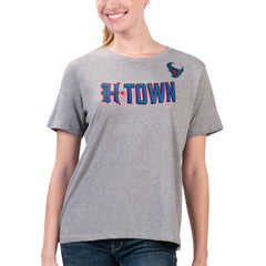Houston Texans G-III 4Her by Carl Banks Women's Super-Slim Fit Lightweight H-Town T-Shirt - Heather Gray - NFL