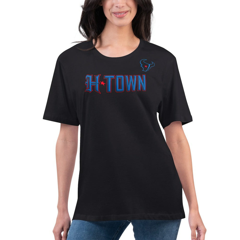 Houston Texans G-III 4Her by Carl Banks Women's Super-Slim Fit Lightweight H-Town T-Shirt - Black - NFL