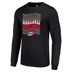 Carolina Hurricanes Starter Four Team Name Logo Long Sleeve Graphic T-Shirt - Black | NHL discount