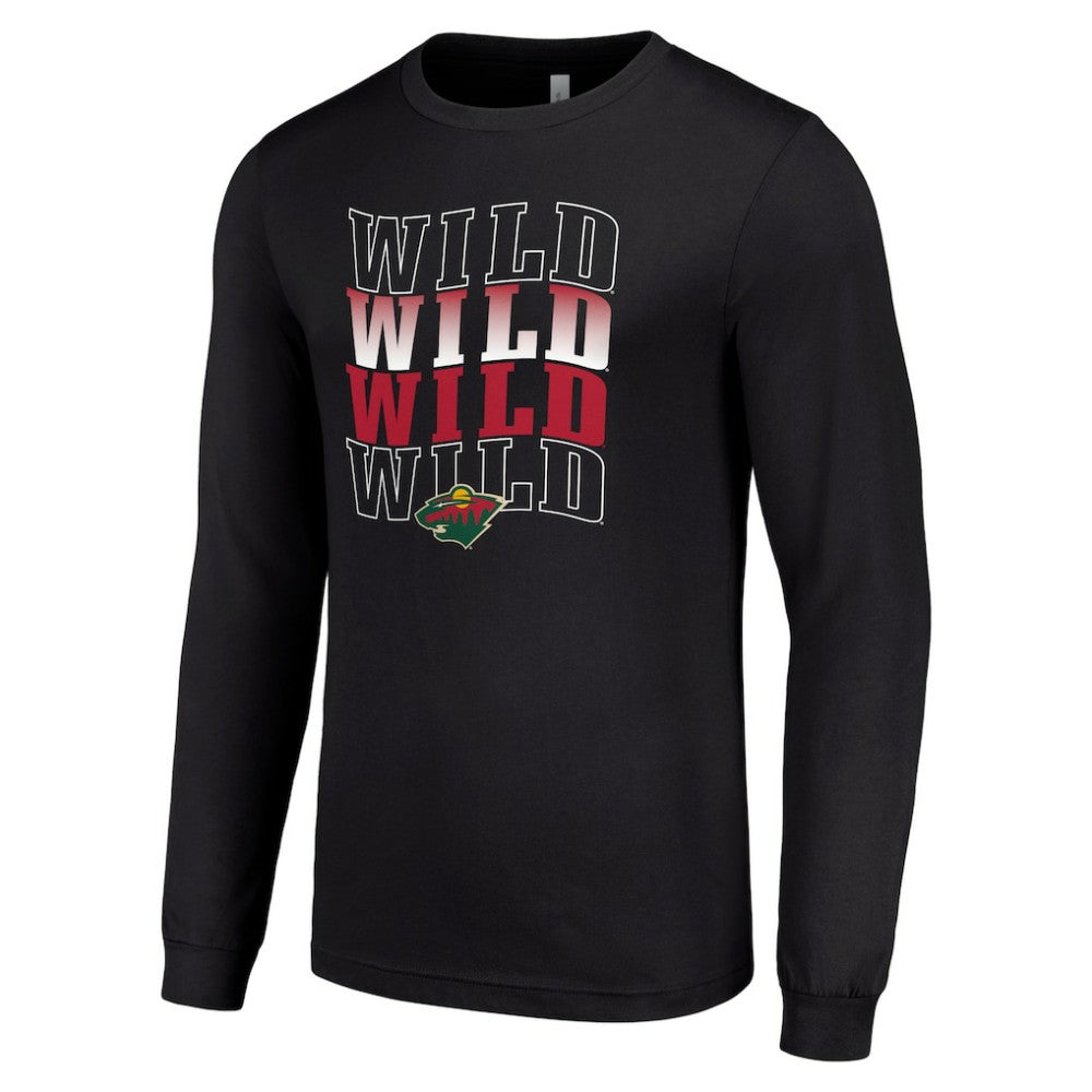 Minnesota Wild Starter Four Team Name Logo Long Sleeve Graphic T-Shirt - Black | NHL on sale