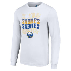 Buffalo Sabres Starter Four Team Name Logo Long Sleeve Graphic T-Shirt - White | NHL on sale