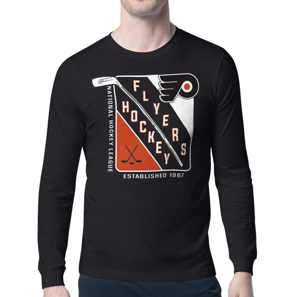 Philadelphia Flyers Starter Shield Long Sleeve Graphic T-Shirt - Black | NHL Clearance