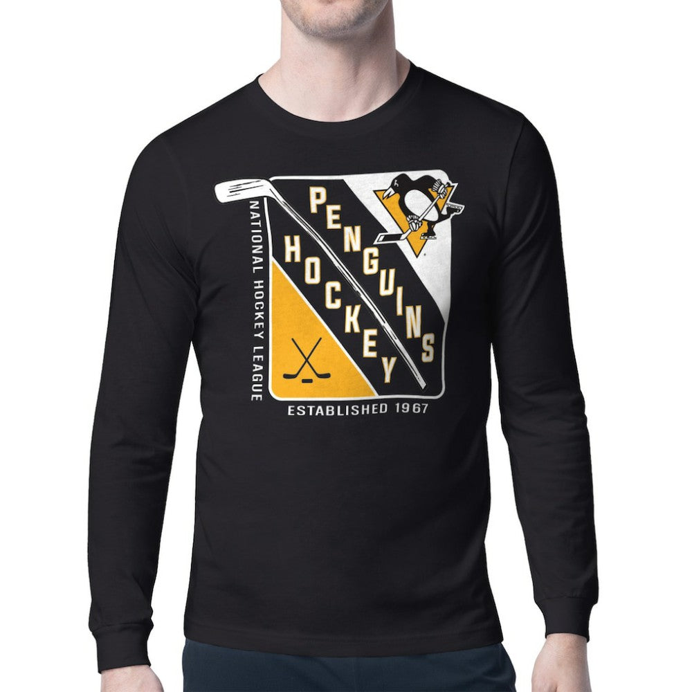 Pittsburgh Penguins Starter Shield Long Sleeve Graphic T-Shirt - Black | NHL sale