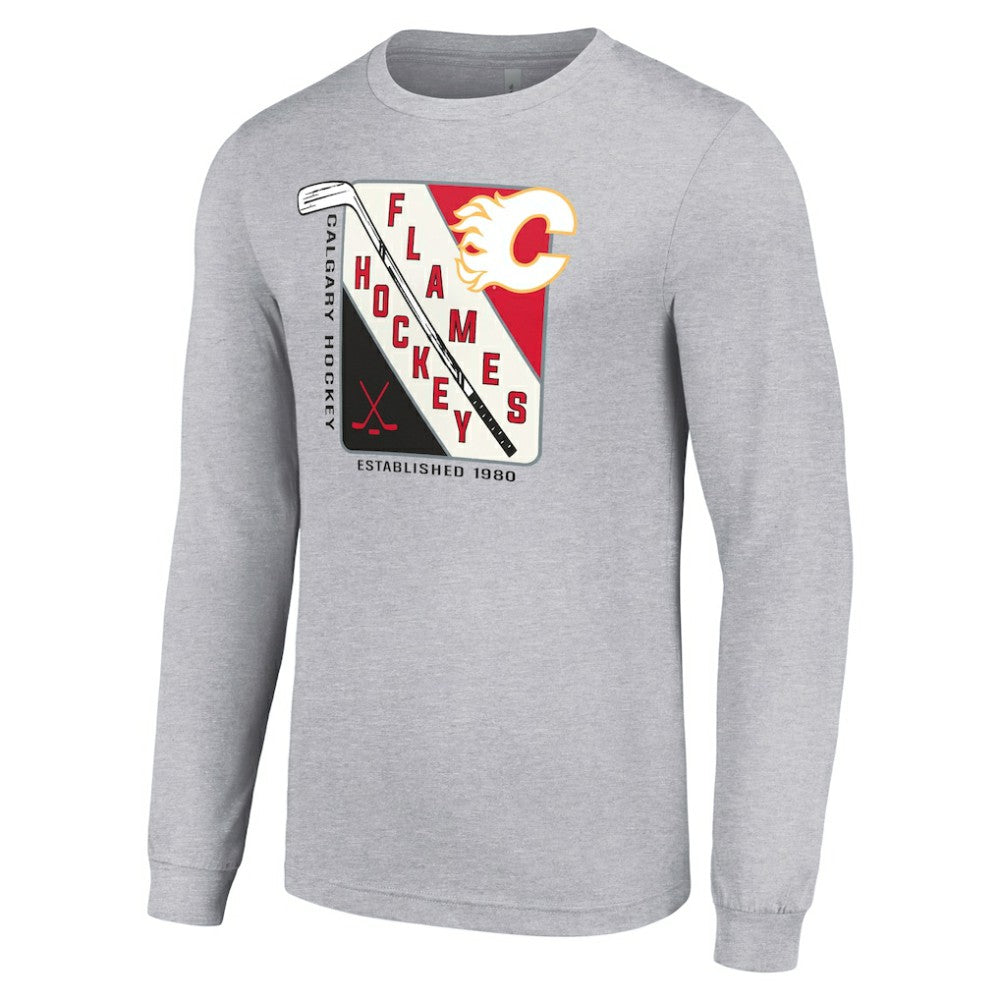 Calgary Flames Starter Shield Long Sleeve Graphic T-Shirt - Heather Gray | NHL online