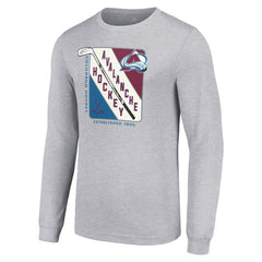 Colorado Avalanche Starter Shield Long Sleeve Graphic T-Shirt - Heather Gray | NHL discount
