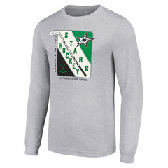 Dallas Stars Starter Shield Long Sleeve Graphic T-Shirt - Heather Gray | NHL Clearance
