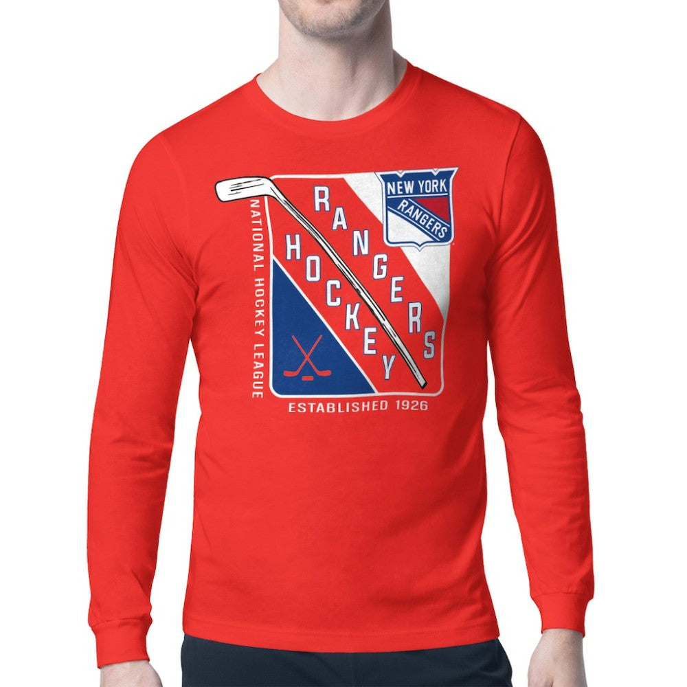 New York Rangers Starter Shield Long Sleeve Graphic T-Shirt - Red | NHL online