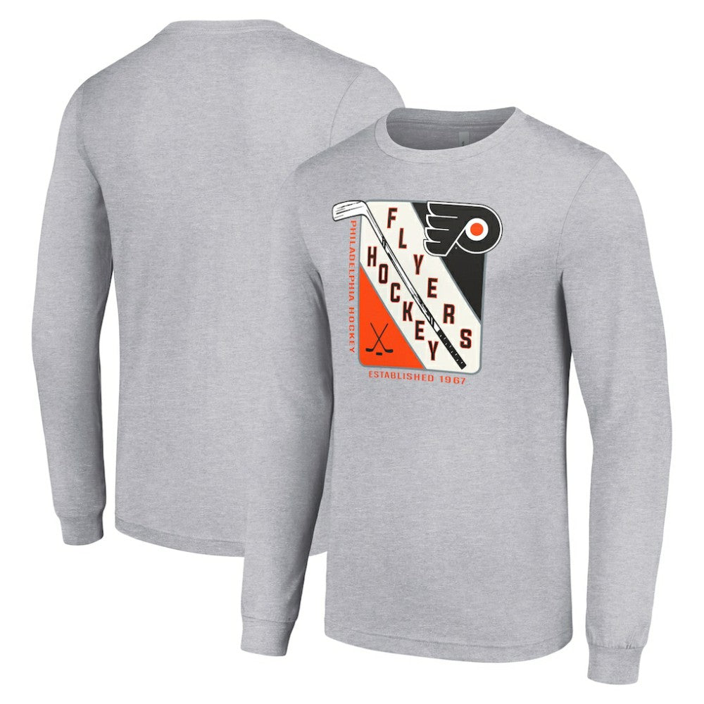 Philadelphia Flyers Starter Shield Long Sleeve Graphic T-Shirt - Heather Gray | NHL near me