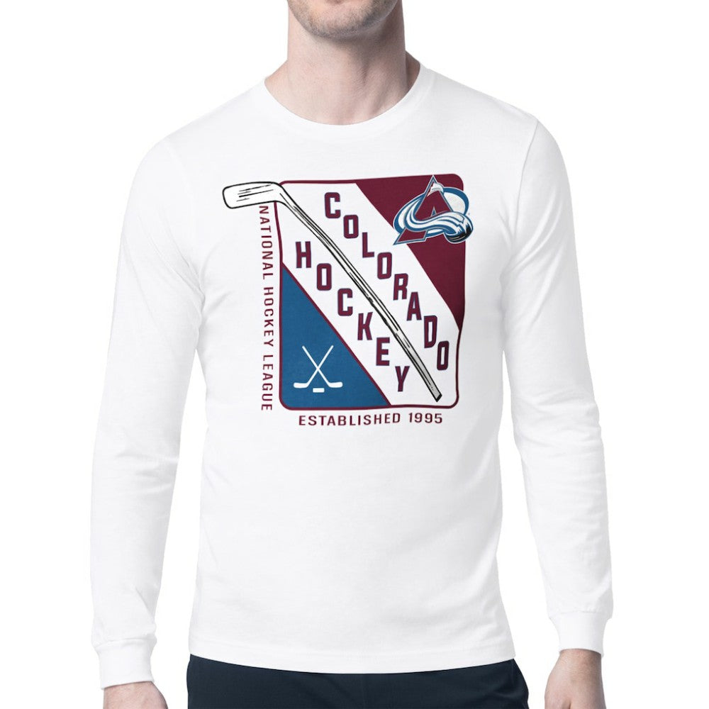 Colorado Avalanche Starter Shield Long Sleeve Graphic T-Shirt - White | NHL near me
