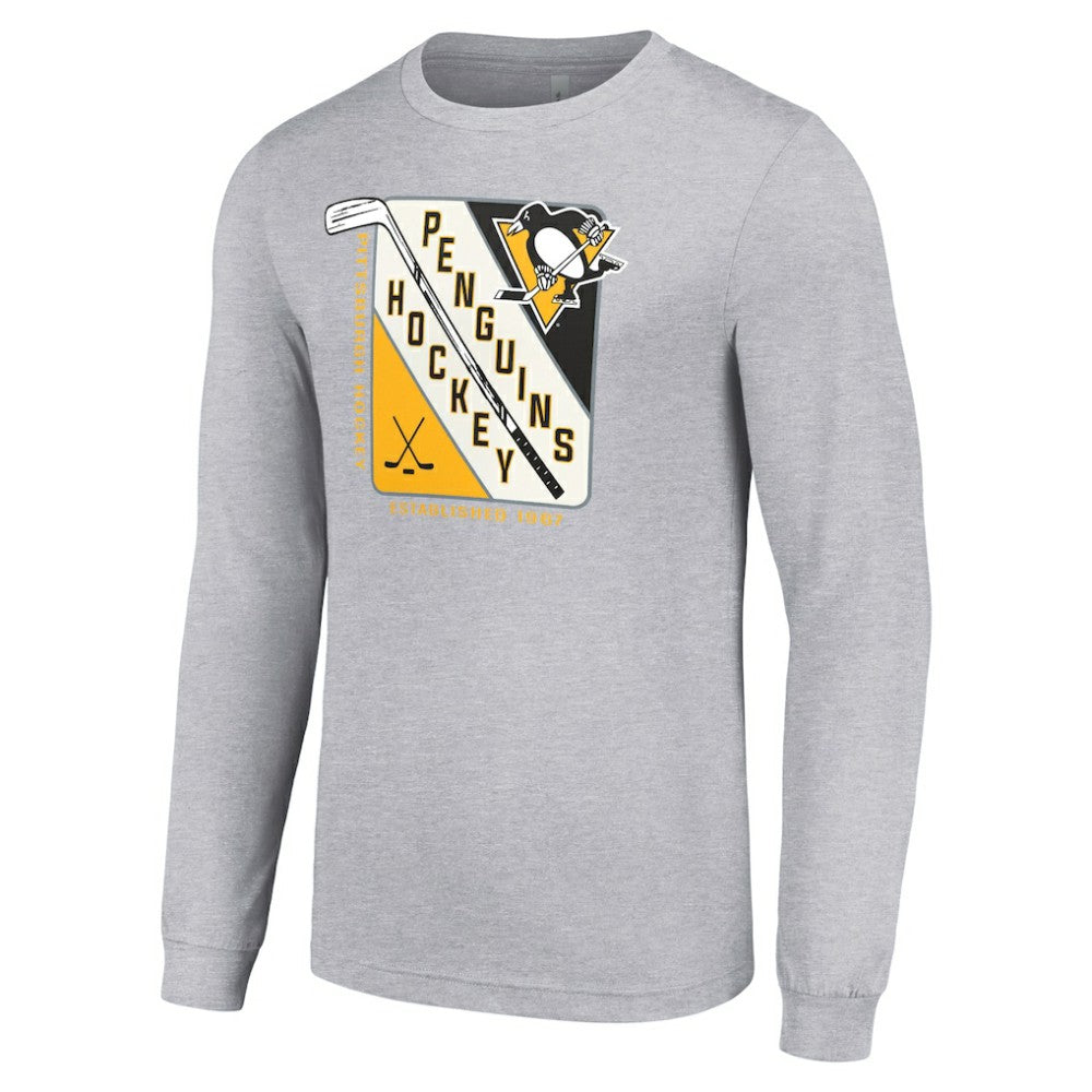 Pittsburgh Penguins Starter Shield Long Sleeve Graphic T-Shirt - Heather Gray | NHL sale