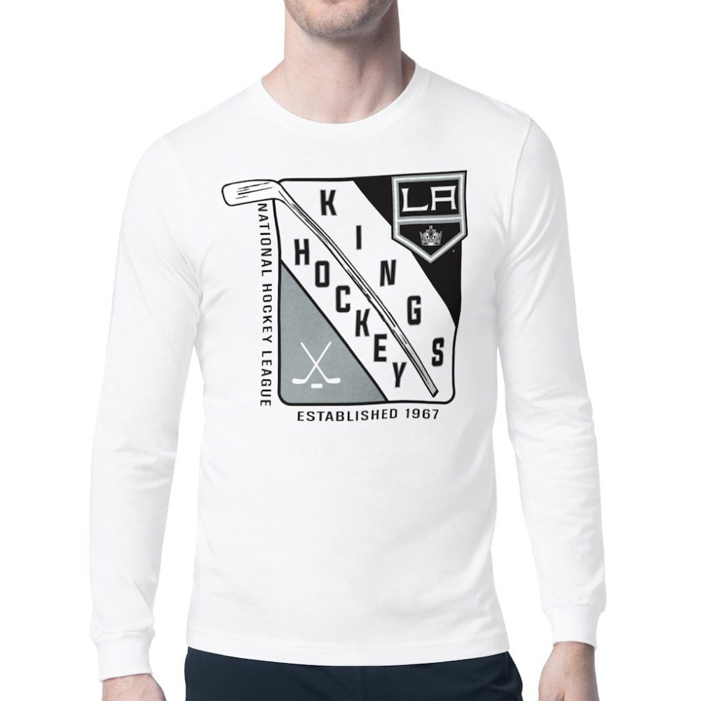 Los Angeles Kings Starter Shield Long Sleeve Graphic T-Shirt - White | NHL Clearance