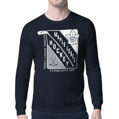 Toronto Maple Leafs Starter Shield Long Sleeve Graphic T-Shirt - Navy | NHL Lifestyle