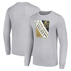 Vegas Golden Knights Starter Shield Long Sleeve Graphic T-Shirt - Heather Gray | NHL on sale