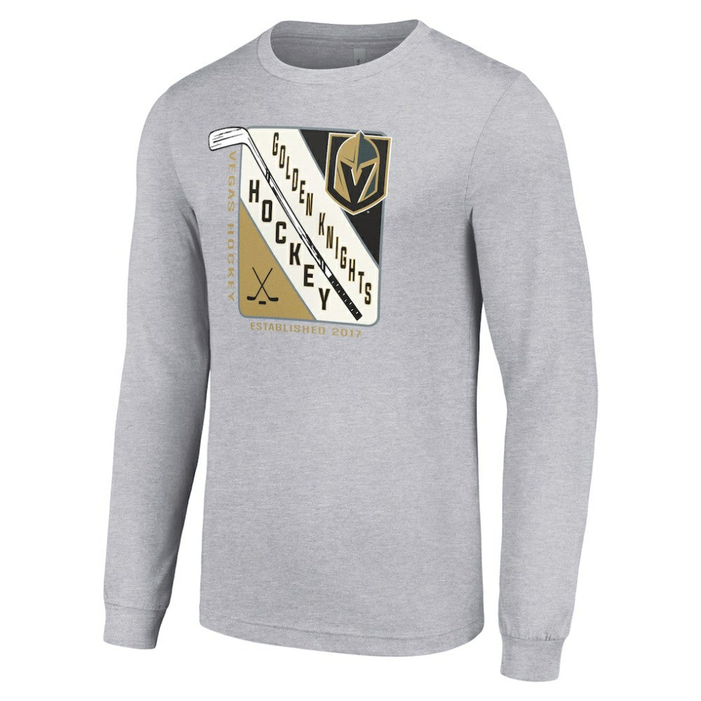 Vegas Golden Knights Starter Shield Long Sleeve Graphic T-Shirt - Heather Gray | NHL on sale