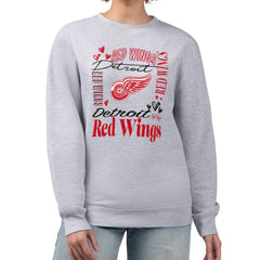 Detroit Red Wings G-III 4Her by Carl Banks Women's Collage Graphic Fleece Long Sleeve Pullover Sweatshirt - Heather Gray | NHL sale