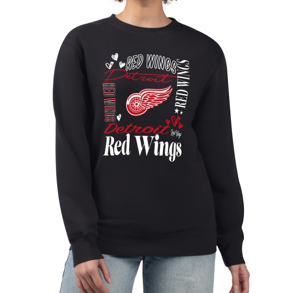 Detroit Red Wings G-III 4Her by Carl Banks Women's Collage Graphic Fleece Long Sleeve Pullover Sweatshirt - Black | NHL near me