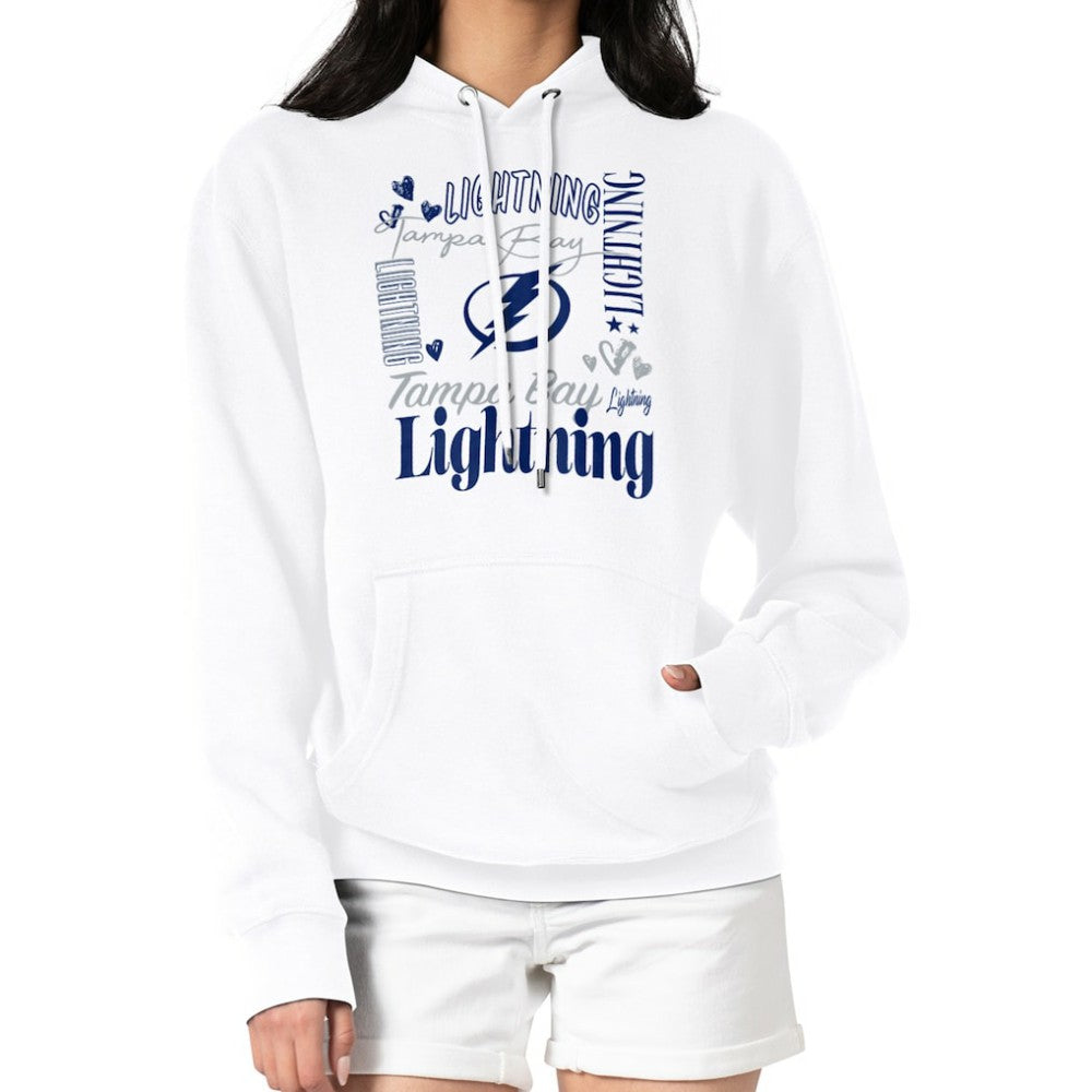 Tampa Bay Lightning G-III 4Her by Carl Banks Women's Collage Team Graphic Tri-Blend Fleece Pullover Hoodie - White | NHL on sale