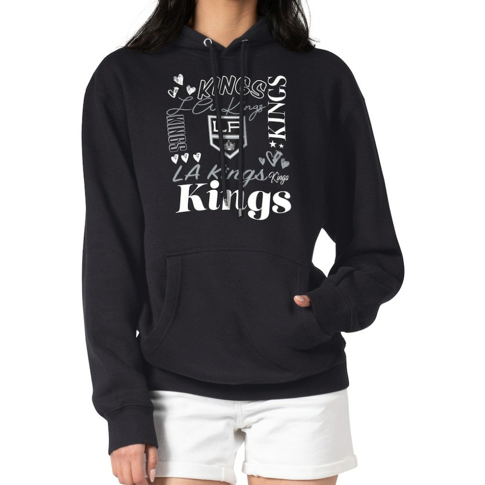 Los Angeles Kings G-III 4Her by Carl Banks Women's Collage Team Graphic Tri-Blend Fleece Pullover Hoodie - Black | NHL Clearance