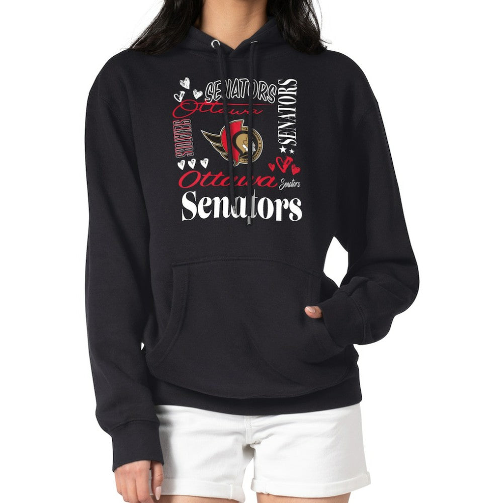 Ottawa Senators G-III 4Her by Carl Banks Women's Collage Team Graphic Tri-Blend Fleece Pullover Hoodie - Black | NHL on sale