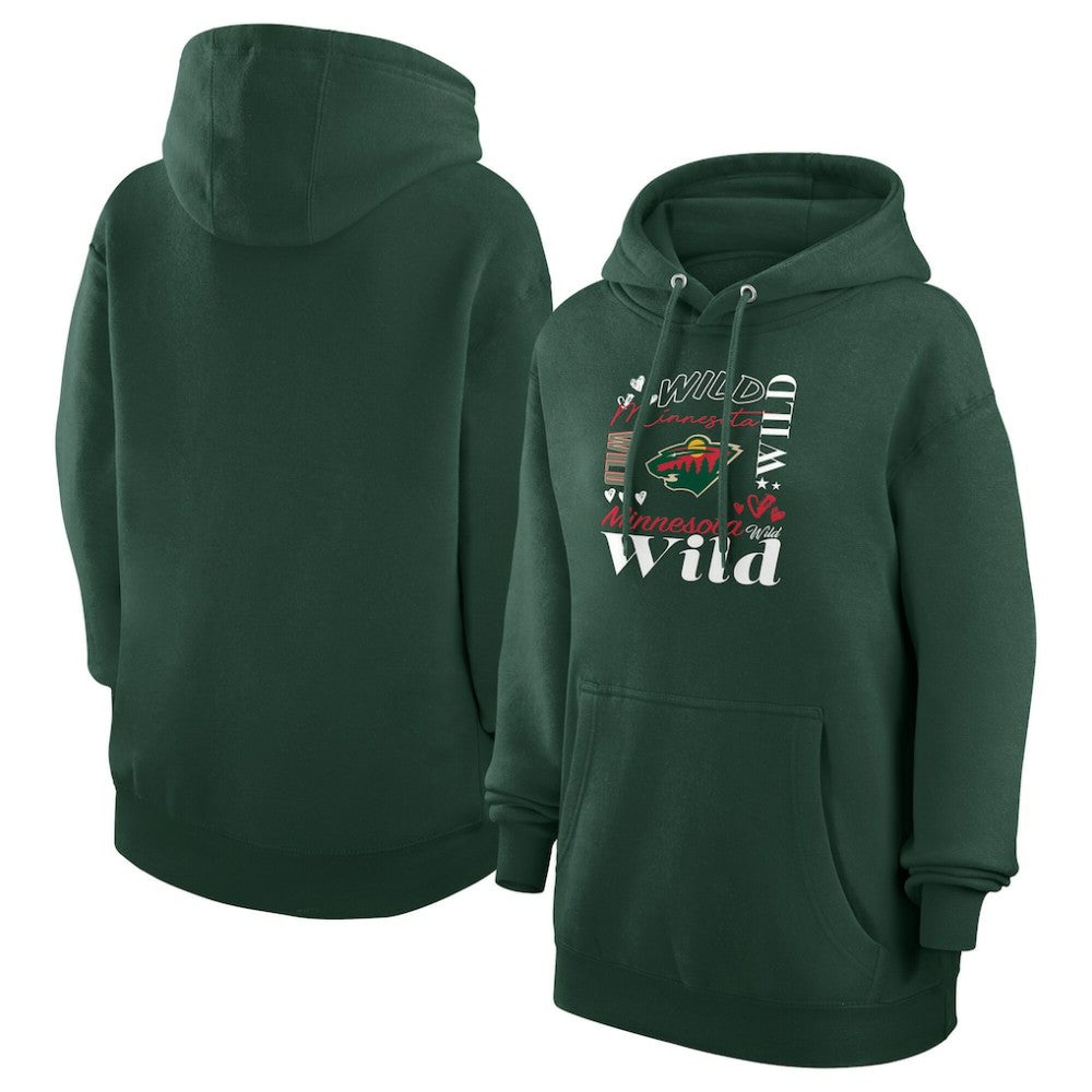 Minnesota Wild G-III 4Her by Carl Banks Women's Collage Team Graphic Tri-Blend Fleece Pullover Hoodie - Olive | NHL online