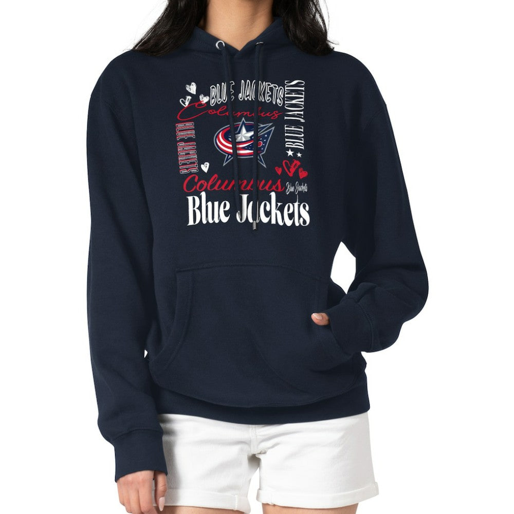 Columbus Blue Jackets G-III 4Her by Carl Banks Women's Collage Team Graphic Tri-Blend Fleece Pullover Hoodie - Navy | NHL sale