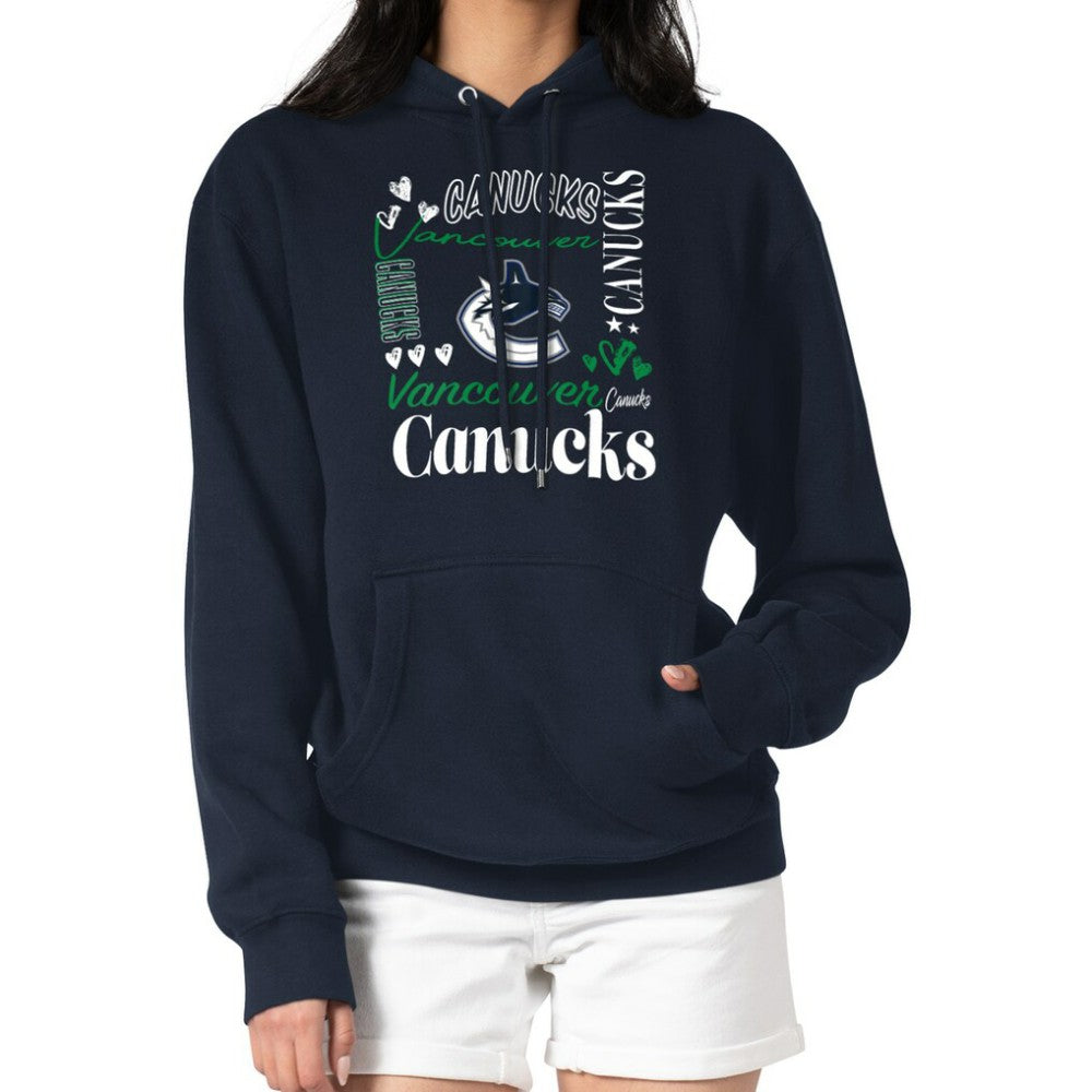 Vancouver Canucks G-III 4Her by Carl Banks Women's Collage Team Graphic Tri-Blend Fleece Pullover Hoodie - Navy | NHL online