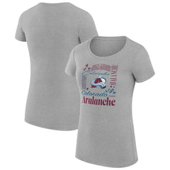 Colorado Avalanche G-III 4Her by Carl Banks Women's Super-Slim Fit Lightweight Collage Team Graphic T-Shirt - Heather Gray | NHL near me