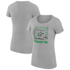 Dallas Stars G-III 4Her by Carl Banks Women's Super-Slim Fit Lightweight Collage Team Graphic T-Shirt - Heather Gray | NHL discount
