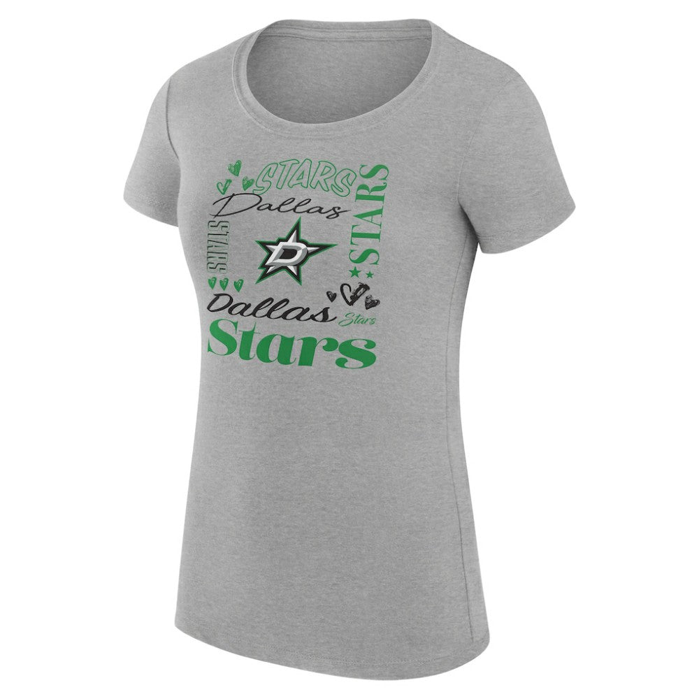 Dallas Stars G-III 4Her by Carl Banks Women's Super-Slim Fit Lightweight Collage Team Graphic T-Shirt - Heather Gray | NHL discount