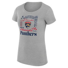 Florida Panthers G-III 4Her by Carl Banks Women's Super-Slim Fit Lightweight Collage Team Graphic T-Shirt - Heather Gray | NHL Lifestyle