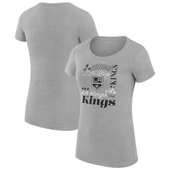 Los Angeles Kings G-III 4Her by Carl Banks Women's Super-Slim Fit Lightweight Collage Team Graphic T-Shirt - Heather Gray | NHL Lifestyle