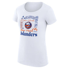 New York Islanders G-III 4Her by Carl Banks Women's Super-Slim Fit Lightweight Collage Team Graphic T-Shirt - White | NHL sale
