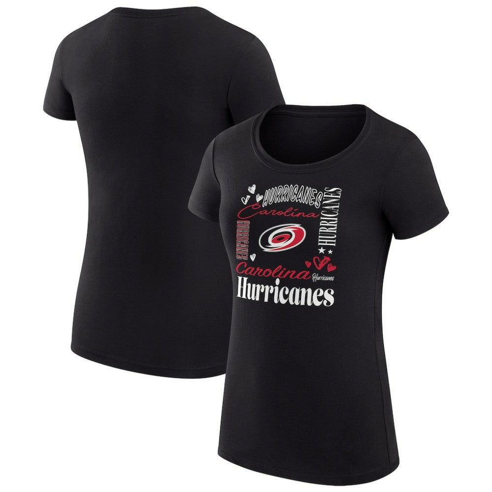 Carolina Hurricanes G-III 4Her by Carl Banks Women's Super-Slim Fit Lightweight Collage Team Graphic T-Shirt - Black | NHL on sale