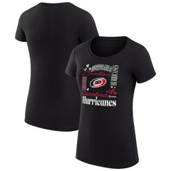 Carolina Hurricanes G-III 4Her by Carl Banks Women's Super-Slim Fit Lightweight Collage Team Graphic T-Shirt - Black | NHL on sale