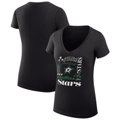 Dallas Stars G-III 4Her by Carl Banks Women's Super-Slim Fit Lightweight Collage Team Graphic T-Shirt - Black | NHL Lifestyle