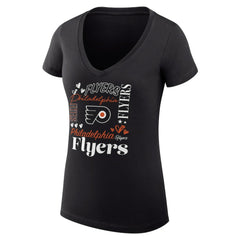 Philadelphia Flyers G-III 4Her by Carl Banks Women's Super-Slim Fit Lightweight Collage Team Graphic T-Shirt - Black | NHL near me