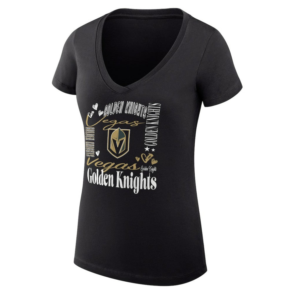 Vegas Golden Knights G-III 4Her by Carl Banks Women's Super-Slim Fit Lightweight Collage Team Graphic T-Shirt - Black | NHL near me