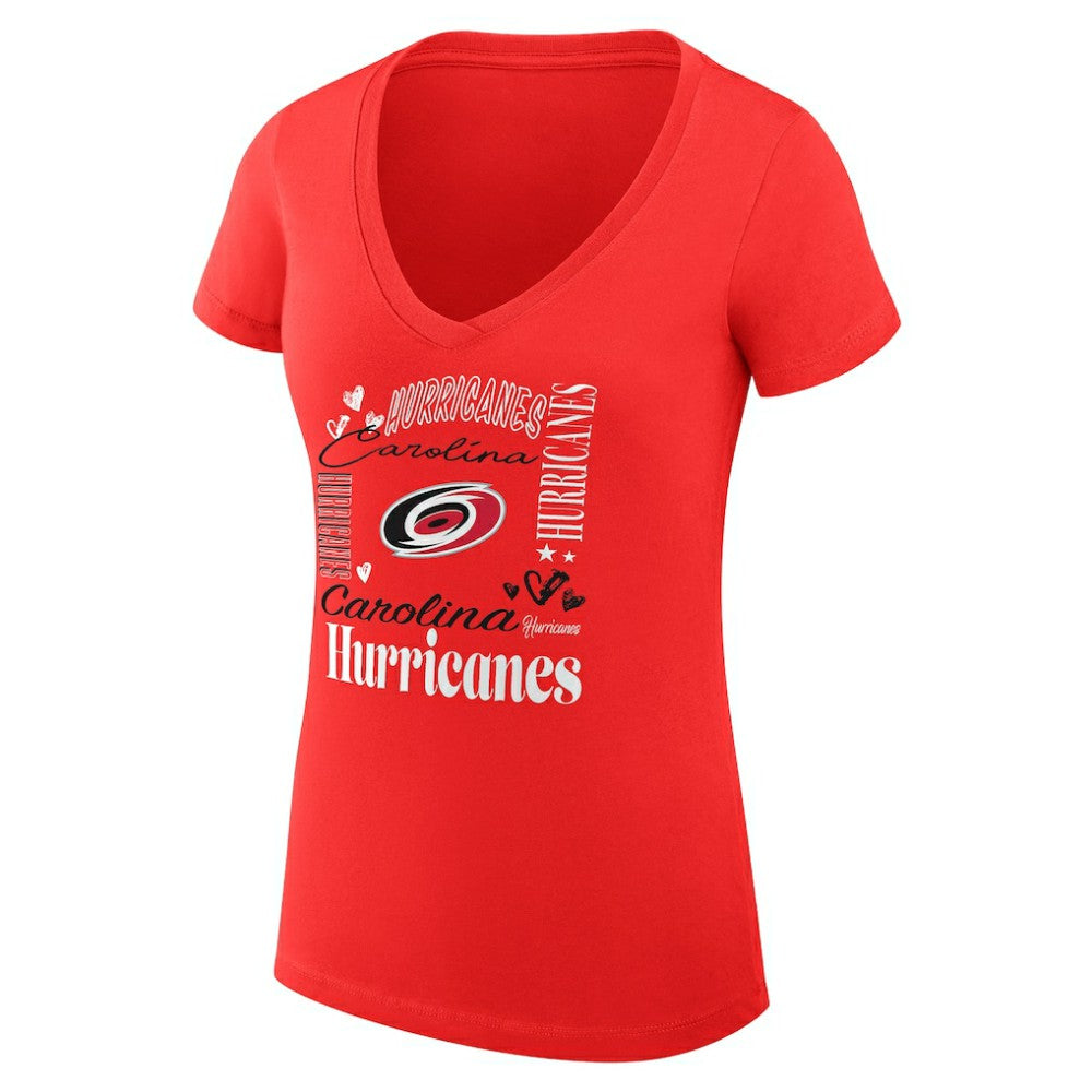 Carolina Hurricanes G-III 4Her by Carl Banks Women's Super-Slim Fit Lightweight Collage Team Graphic T-Shirt - Red | NHL discount