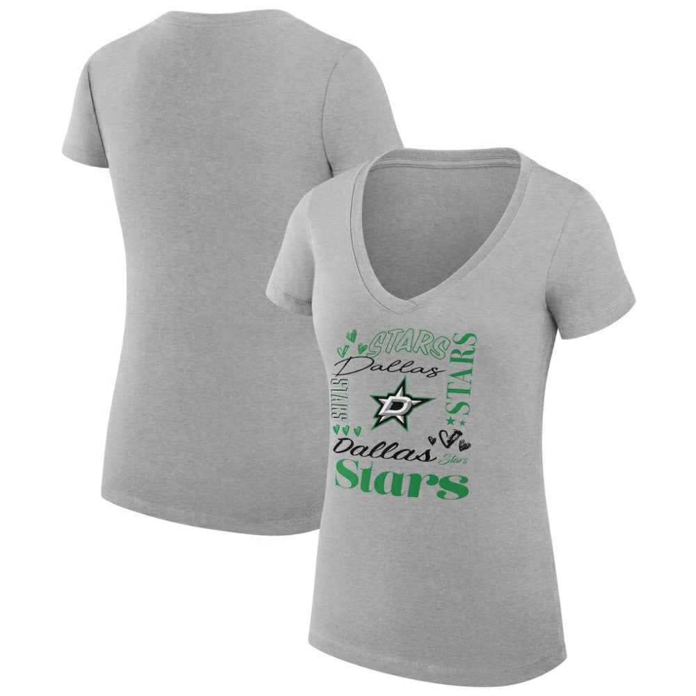 Dallas Stars G-III 4Her by Carl Banks Women's Super-Slim Fit Lightweight Collage Team Graphic T-Shirt - Heather Gray | NHL online