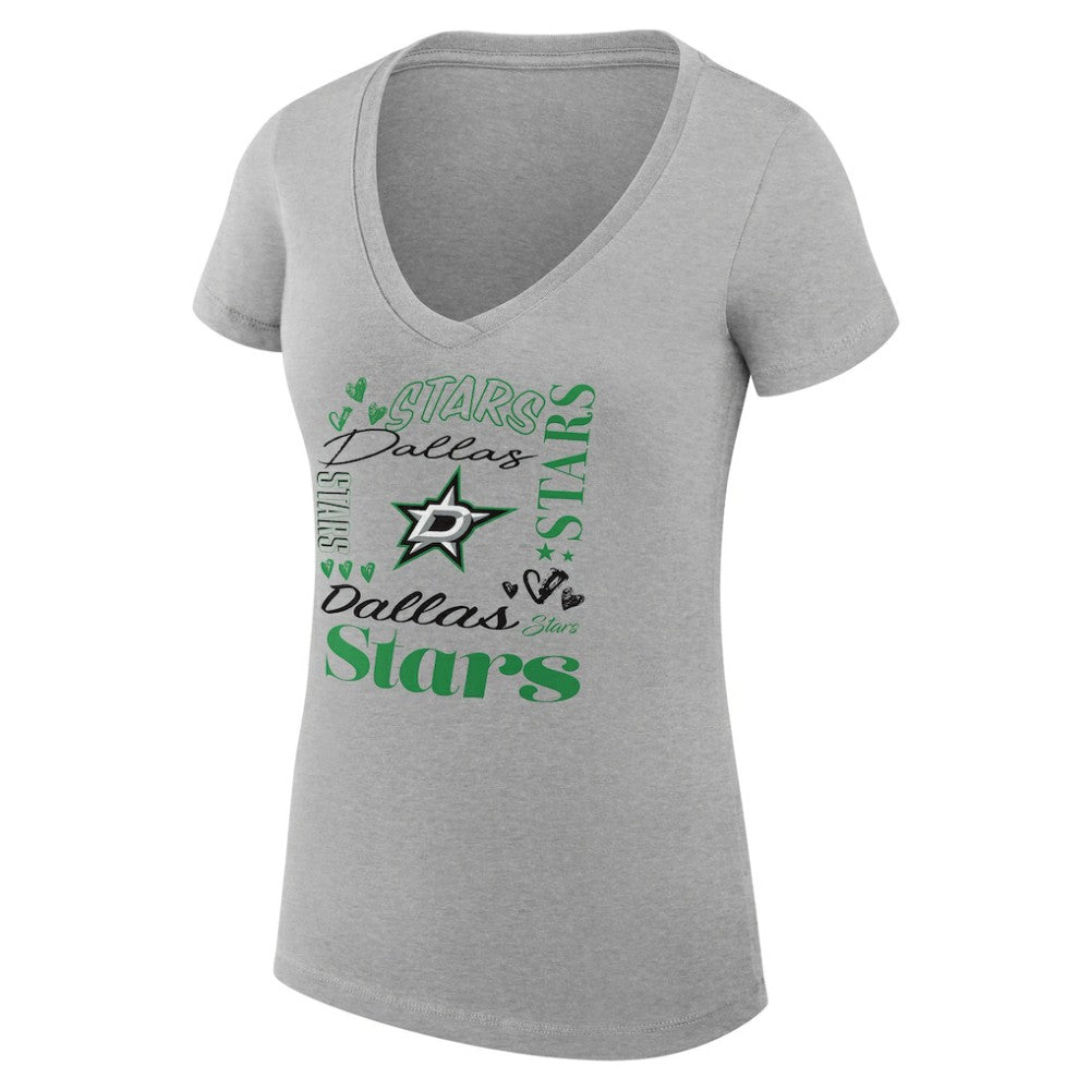 Dallas Stars G-III 4Her by Carl Banks Women's Super-Slim Fit Lightweight Collage Team Graphic T-Shirt - Heather Gray | NHL online