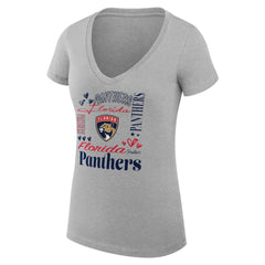 Florida Panthers G-III 4Her by Carl Banks Women's Super-Slim Fit Lightweight Collage Team Graphic T-Shirt - Heather Gray | NHL sale
