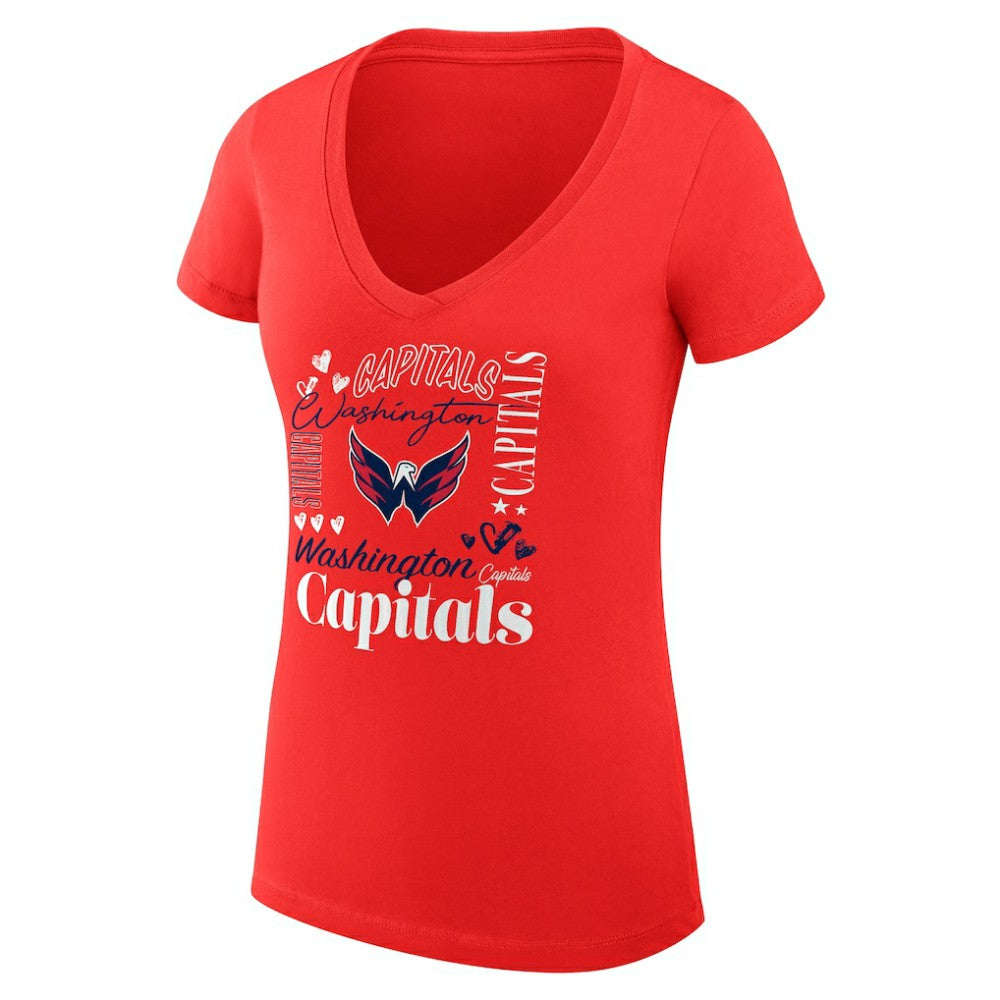 Washington Capitals G-III 4Her by Carl Banks Women's Super-Slim Fit Lightweight Collage Team Graphic T-Shirt - Red | NHL near me