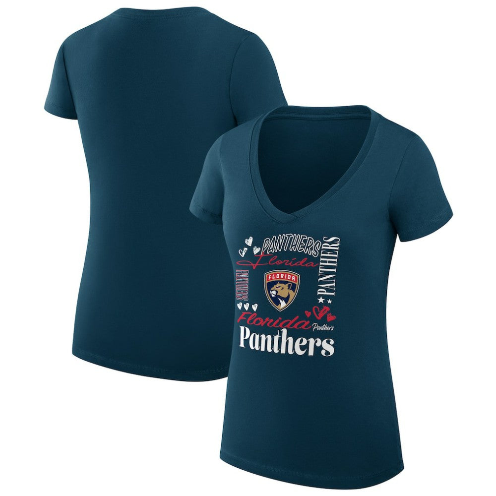 Florida Panthers G-III 4Her by Carl Banks Women's Super-Slim Fit Lightweight Collage Team Graphic T-Shirt - Navy | NHL discount
