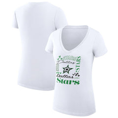 Dallas Stars G-III 4Her by Carl Banks Women's Super-Slim Fit Lightweight Collage Team Graphic T-Shirt - White | NHL on sale