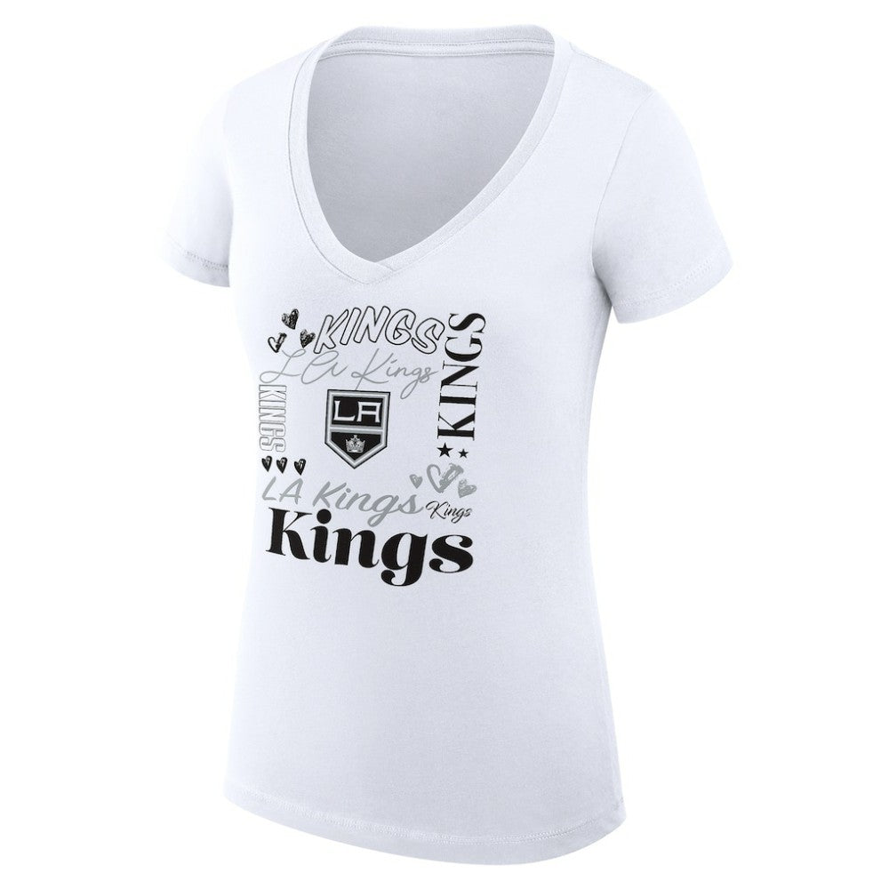 Los Angeles Kings G-III 4Her by Carl Banks Women's Super-Slim Fit Lightweight Collage Team Graphic T-Shirt - White | NHL on sale
