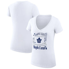 Toronto Maple Leafs G-III 4Her by Carl Banks Women's Super-Slim Fit Lightweight Collage Team Graphic T-Shirt - White | NHL online